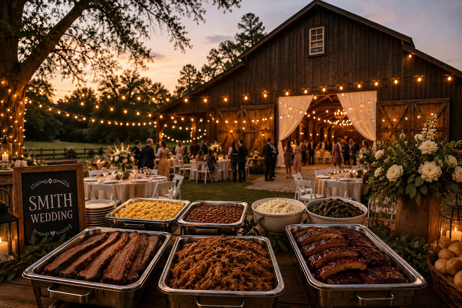 Outdoor BBQ Wedding Catering